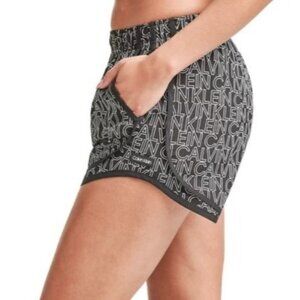 Calvin Klein Womens Activewear Running Shorts Sze M Black White CK Logo Athletic